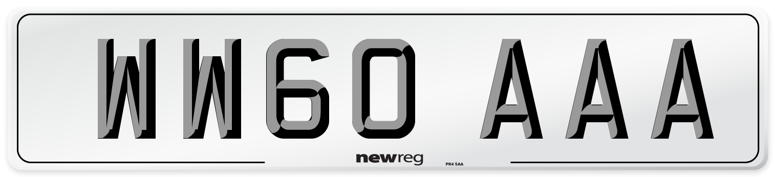 WW60 AAA Number Plate from New Reg
